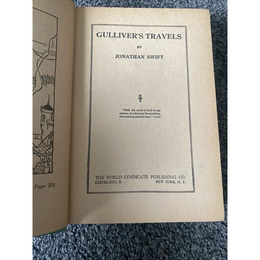 Vintage Pre-1944 Hardback Copy of Gulliver's Travels by Johnathan Swift Classic